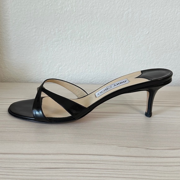 Vintage Jimmy Choo Kitten Heels Black Leather 39 - Picture 7 of 16